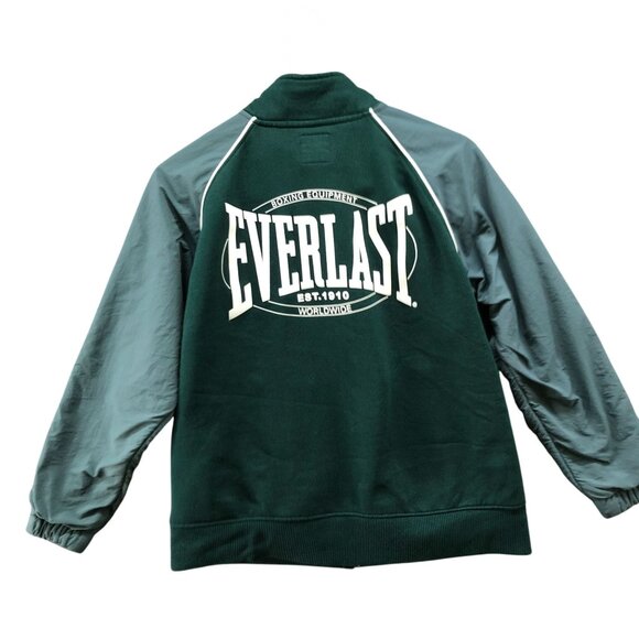 Zara x Everlast Kids Youth Size 11-12 Fleece Track Jacket Green Zip Sweatshirt - Picture 2 of 8